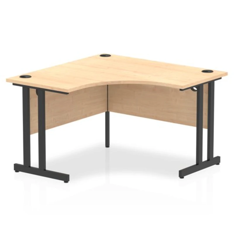 Image of Impulse Impulse 1200mm Corner Office Desk Maple Top Black Cantilever Leg ICCDC12BMPE