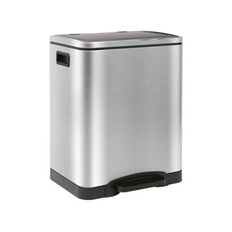 Image of Harbour Housewares Stainless Steel Double Kitchen Pedal Bin - 30L (2 X 15L) - Brushed