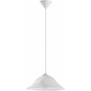Image of Pendant Ceiling Light Colour White Shade White Glass Alabaster Bulb E27 1x60W