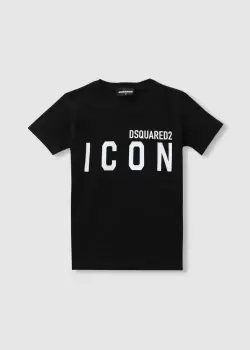 Image of Dsquared2 Kids Icon Cool Fit T Shirt In Black
