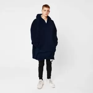 image of Sienna Hoodie Blanket Ultra Plush Wearable Sherpa Oversize Navy