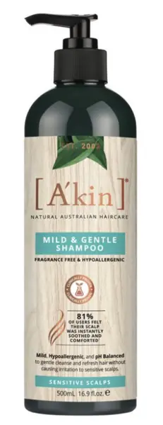 Akin Mild & Gentle Fragrance Free Shampoo 500ml