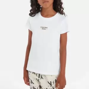 Image of Calvin Klein Girls Hero Logo Cotton-Blend Slim Fit T-Shirt - 10 Years