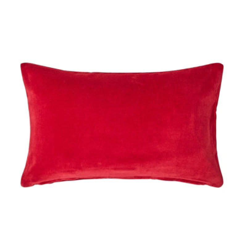 Image of Homescapes Velvet Cushion Cover Red