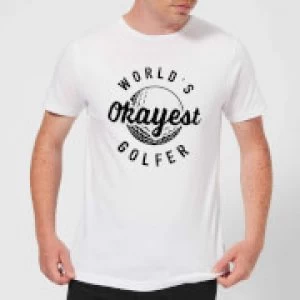 Image of World's Okayest Golfer Mens T-Shirt - White - 5XL