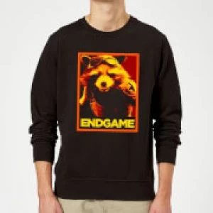 Image of Avengers Endgame Rocket Poster Sweatshirt - Black - M