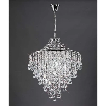 Image of Inina pendant lamp 7 Bulbs polished chrome / crystal