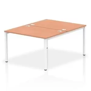 image of Impulse Bench B2B 2 Person 1200 White Frame Office Bench Desk Beech