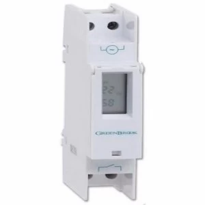 Image of Greenbrook 7 Day / 24 Hour 16A DIN Rail Mounted Digital Control Panel Timer