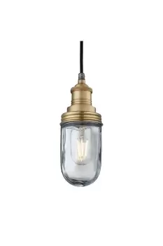 Image of Brooklyn Outdoor & Bathroom Pendant with Brass Holder