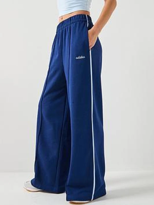 Image of Adidas Womens embroidered graphic joggers adidas Essentials Colorpop Bleu Female XS