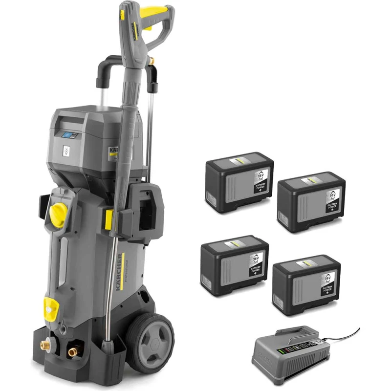 Image of Karcher HD 4/11 C BP Professional 36v Cordless Pressure Washer 150 Bar HD 4/11 C BP Batteries: 4 x 7.5ah Li-ion