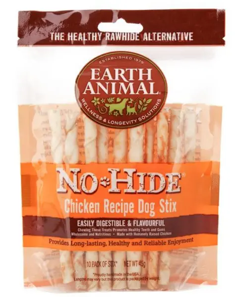 Earth Animal No Hide Chicken Dog Stix 10 Pcs