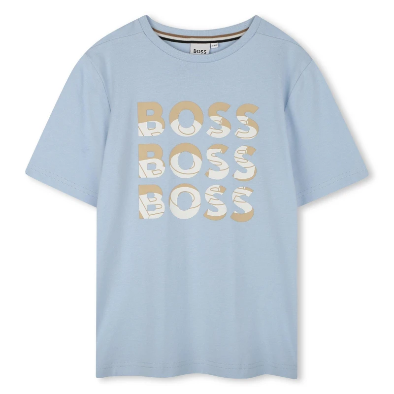 Image of Boss Multi Logo T-Shirt Juniors - Blue Blue 13 - 14 Years