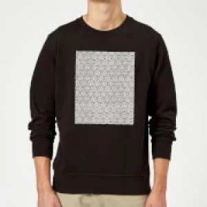 Image of Candlelight Lace Fabric Pattern Sweatshirt - Black - 5XL