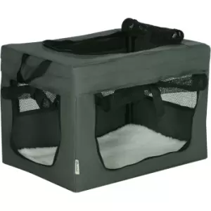 Image of 48.5cm Pawhut Foldable Pet Carrier w/ Cushion, for Miniature Dogs - Grey - Grey