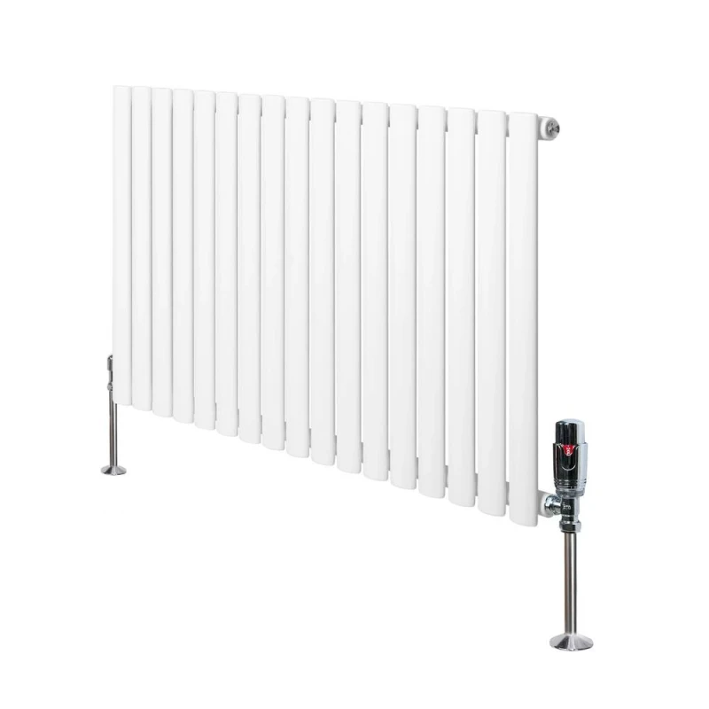 Image of Monstershop Oval Single Column Radiator & Valves - 600mm x 1020mm - White White Unisex