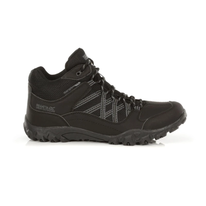 Image of Regatta Mens Edgepoint Hydropel Mid Height Walking Boots UK Size 6 (EU 39) Black/Granit RMF622-9V8-6