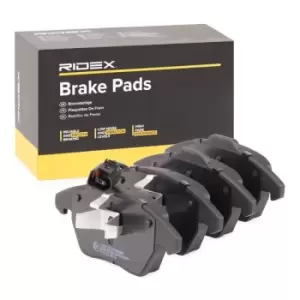Image of RIDEX Brake pad set 402B0009 Brake pads,Brake pad set, disc brake VW,AUDI,SKODA,Golf V Schragheck (1K1),TOURAN (1T1, 1T2),Passat Variant (3C5)