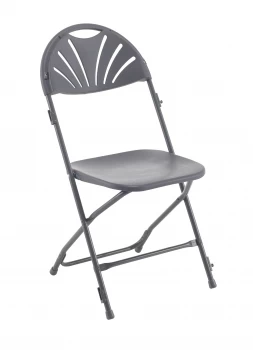 Image of Linking Fan Back Folding Chair - Charcoal