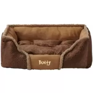 Image of Bunty Kensington Dog Bed Soft Washable Fleece Fur Cushion Warm Luxury Pet Basket - Brown - Large