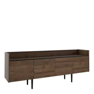 image of Unit Sideboard 2 Drawers 3 Doors in Walnut and Black