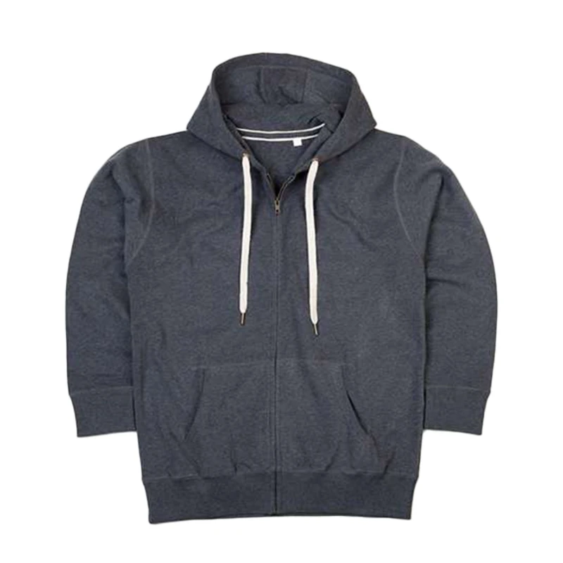 Image of Mantis Mantis Men Superstar Zip Through Hooded Sweat Hoodie in Dark Grey Size: Small Dark Grey S Male 5059269763350