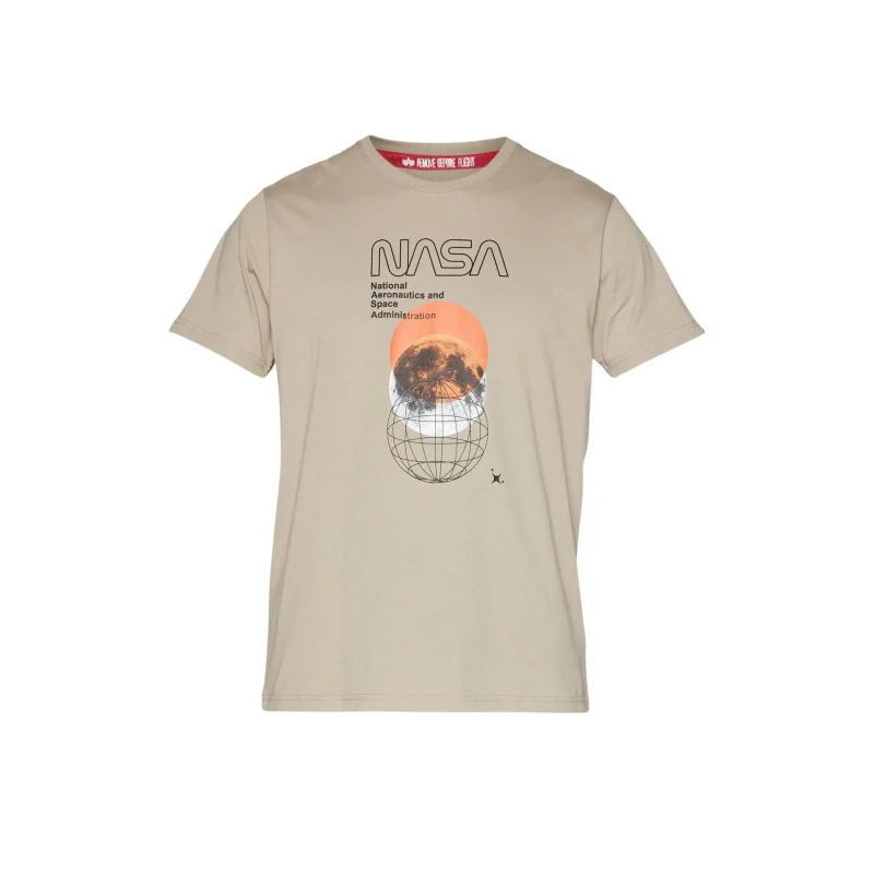 Image of alpha industries T-Shirt Alpha Industries Nasa Orbit Beige Male XL