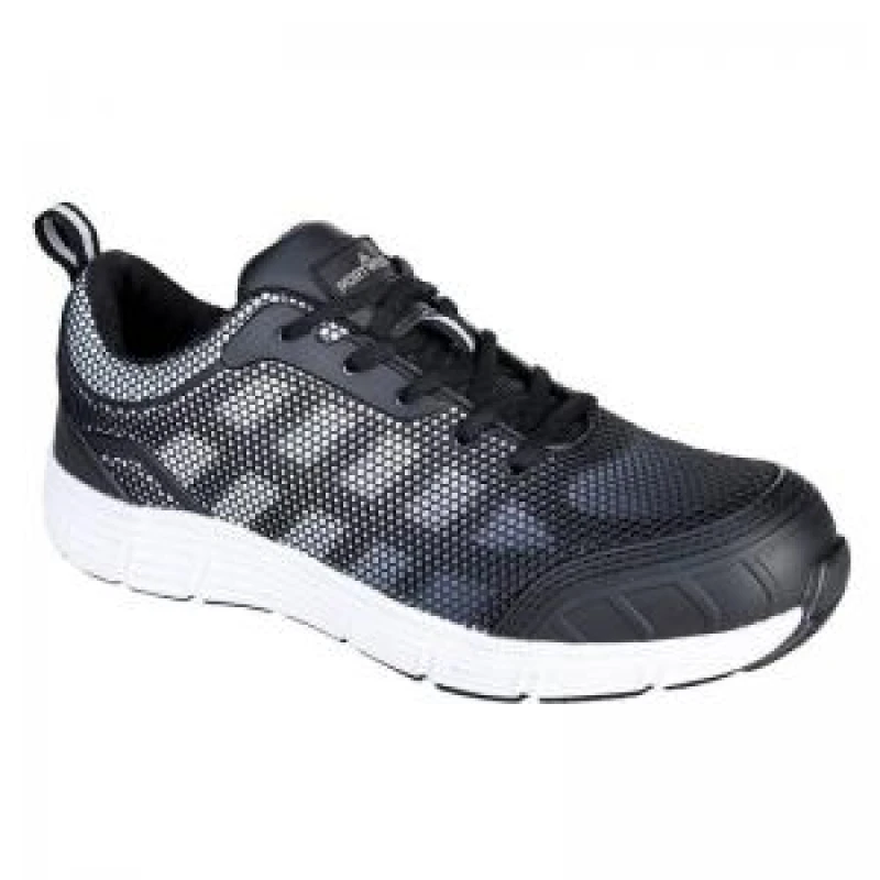 Image of Portwest Steelite Tove Safety Trainers FT15BKW36 Colour: Black / White