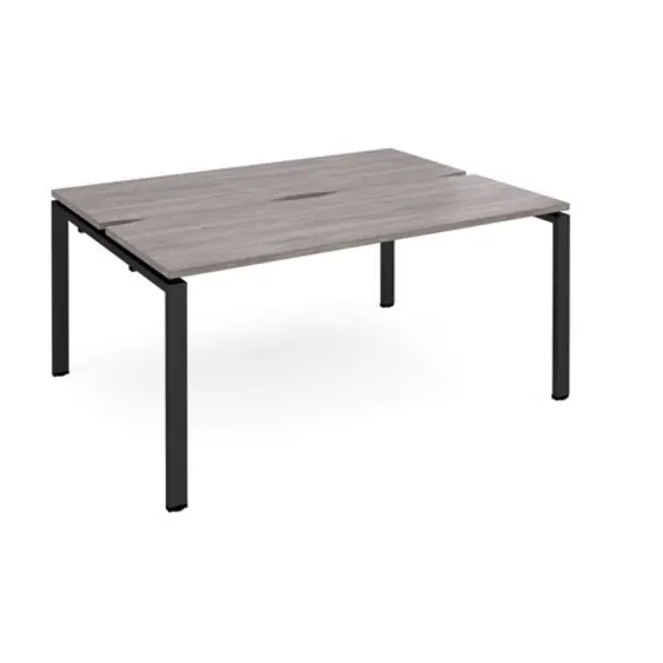 Image of Adapt Adapt sliding top starter units back to back 1600mm x 1200mm - Black frame, grey oak top STE1612-SB-K-GO