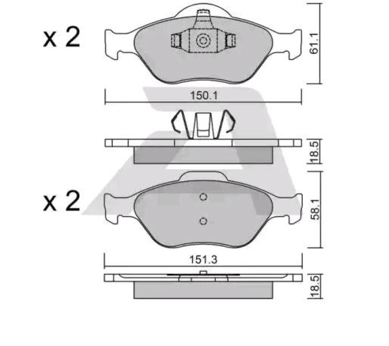 Image of AISIN Brake pad set AISIN BPFO-1008