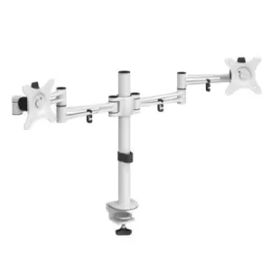 Image of Luna double flat screen monitor arm - white