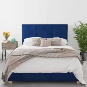Image of Farringdon King Size Ottoman Bed in Navy Velvet