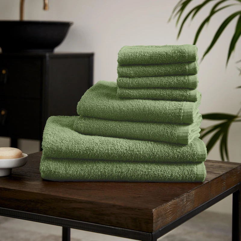 Image of Catherine Lansfield Quick Dry Bale of Eight Towels Sage