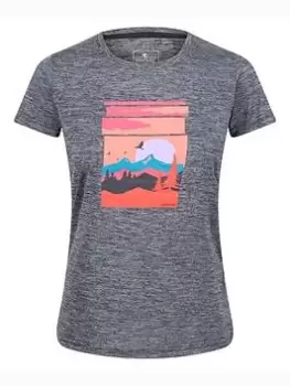 Image of Regatta Fingal VI T-Shirt - Grey, Navy, Size 10, Women