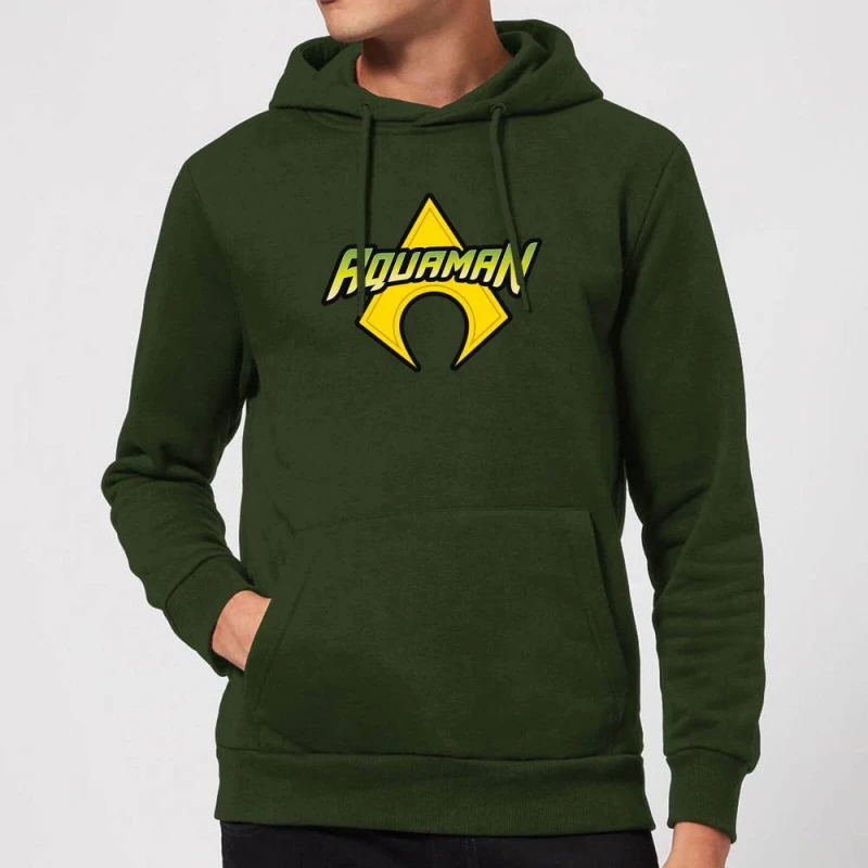 Image of Justice League Aquaman Logo Hoodie - Forest Green - XL