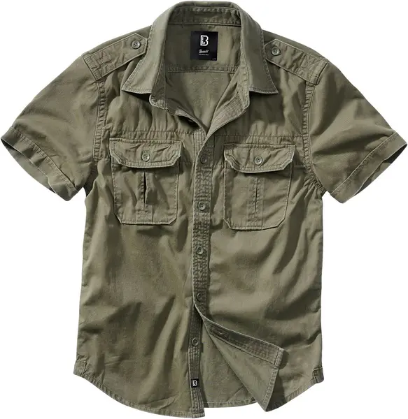 Image of Brandit Vintage Short Sleeve Short-sleeved Shirt olive 4XL Men
