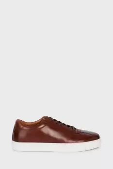 Image of Mens Leather Smart Dark Brown Trainer