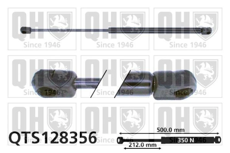 Image of QUINTON HAZELL Tailgate strut QUINTON HAZELL QTS128356