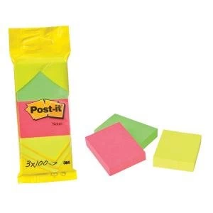 Image of Post-It Notes 38X51mm 100 Sheet Pad Neon Assorted Pack of 36 6812