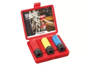 Image of Milwaukee MIL2451568 SHOCKWAVE Automotive Impact Socket 3pc Set