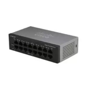 image of Cisco SF110D-16 Unmanaged L2 Fast Ethernet (10/100) Black