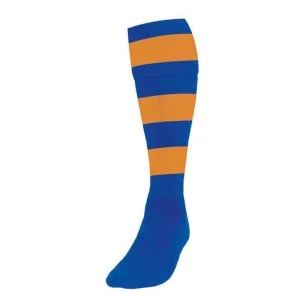 Image of Precision Hooped Football Socks Boys Royal/Amber