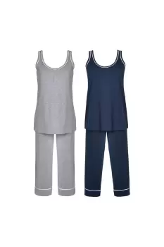 image of 2 Pack Sleeveless PJ Set 20.5" (52cm) inside leg