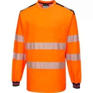 Image of Portwest HiVisTex Pro Long Sleeved T Shirt Orange / Navy 3XL