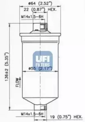 Image of 31.770.00 UFI Fuel Filter Petrol
