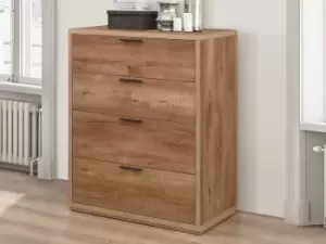 Image of Birlea Stockwell Rustic Oak 4 Drawer Chest of Drawers Flat Packed