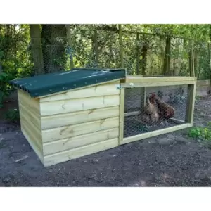 image of 6'6 x 3'5 Forest Hedgerow Wooden Chicken Coop with 4ft Run (1.99m x 1.05m)