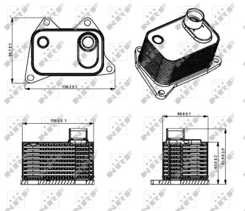 Image of NRF 31358 Oil Cooler Aluminium Oil Cooler,engine oil (469)