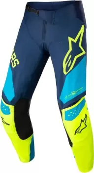 image of Alpinestars Techstar Factory Classic Motocross Pants, blue-yellow, Size 30, blue-yellow, Size 30